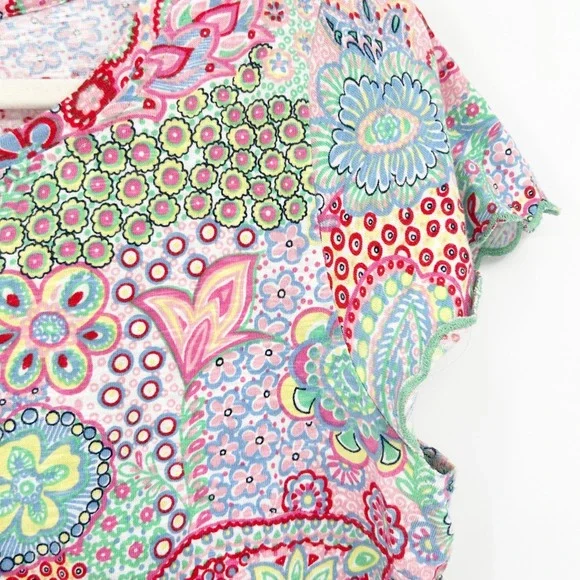Talbots Womens Retro Paisley Print Cotton T-Shirt Shift Dress Size M Multicolor - Picture 3 of 8
